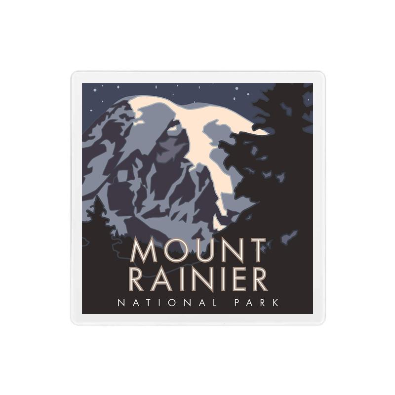 Mt. Rainier, Washington - 4" x 4" Sandstone Coaster