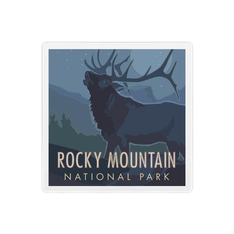 Rocky Mountain National Park 3 (Elk) - 4" x 4" Sandstone Coaster