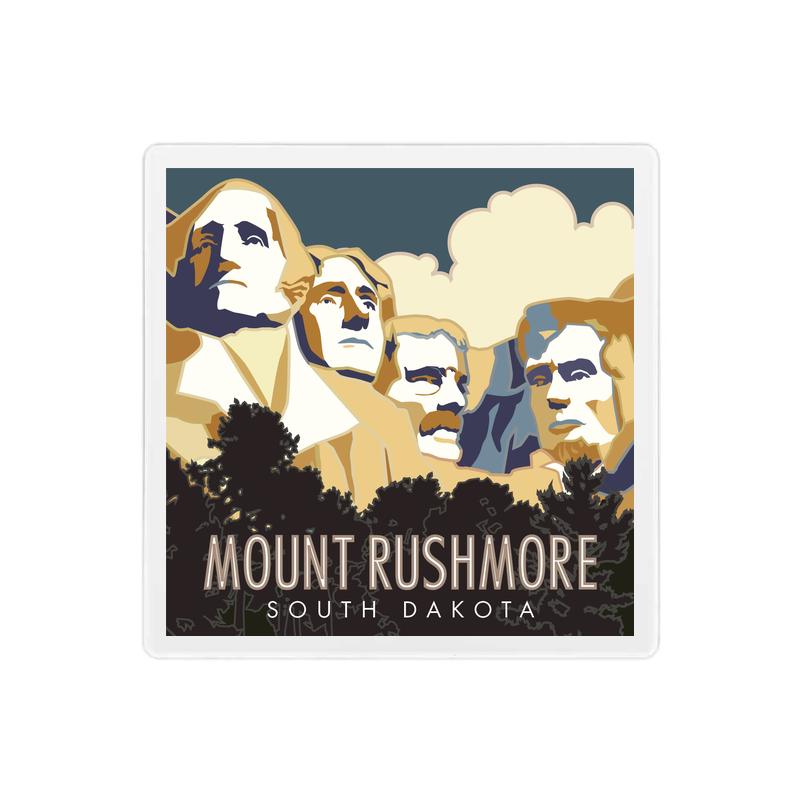 Mt. Rushmore National Memorial, South Dakota - 4" x 4" Sandstone Coaster