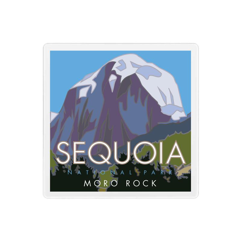 Sequoia National Park, Moro Rock, California - 4" x 4" Sandstone Coaster