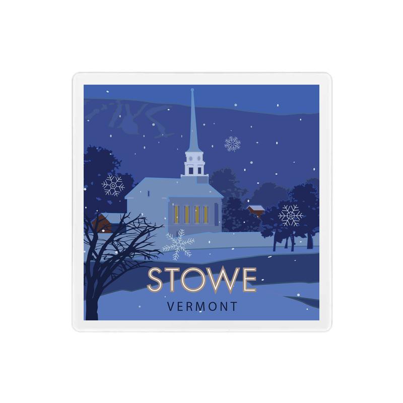 Stowe, Vermont - Village - 4" x 4" Sandstone Coaster
