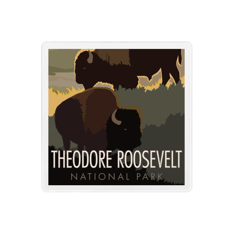 Theodore Roosevelt National Park (Bison) - 4" x 4" Sandstone Coaster