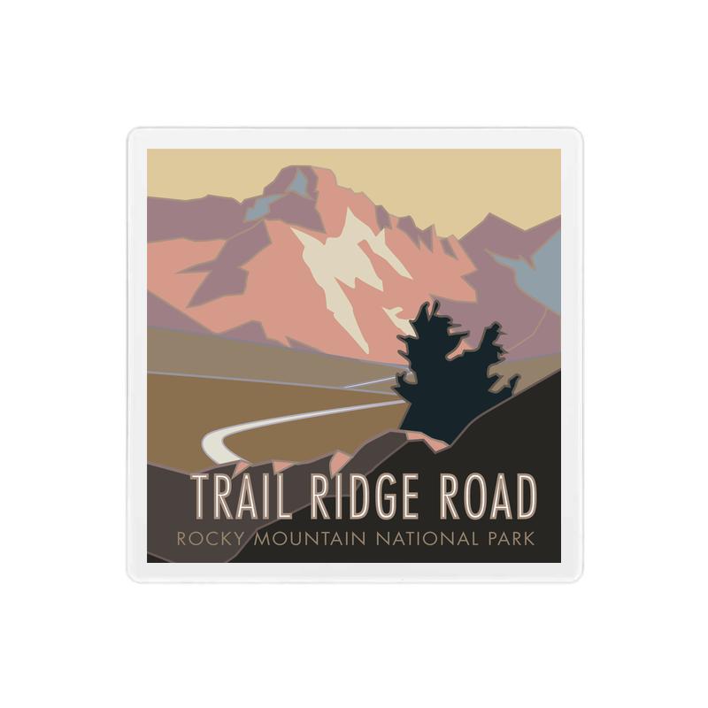 Trail Ridge Road 2 (Rocky Mountain National Park), Colorado - 4" x 4" Sandstone Coaster