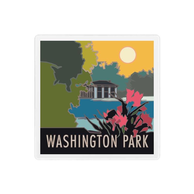 Washington Park, Denver, Colorado - 4" x 4" Sandstone Coaster