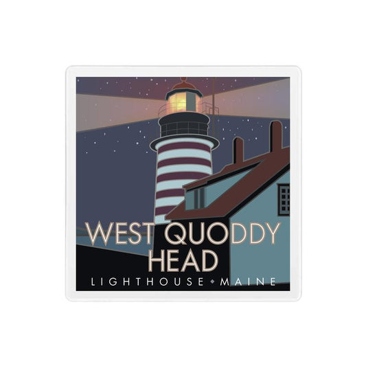 West Quoddy Head Lighthouse, Maine - 4" x 4" Coaster