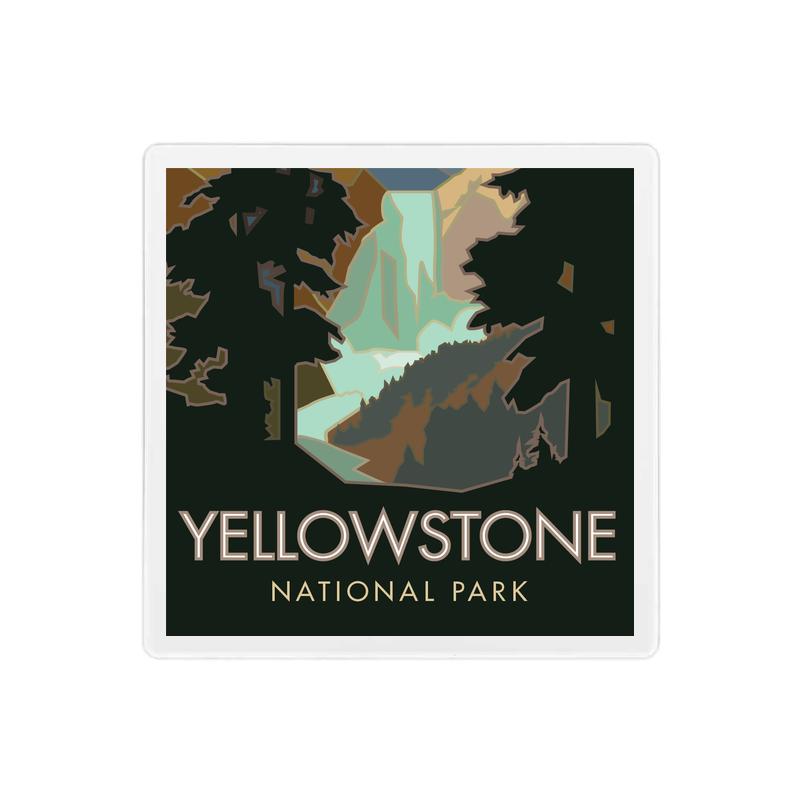 Yellowstone Falls, Yellowstone National Park, Wyoming - 4" x 4" Sandstone Coaster