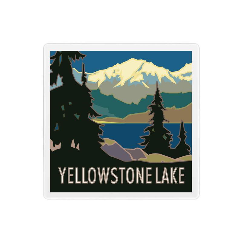 Yellowstone Lake, Yellowstone National Park, Wyoming - 4" x 4" Sandstone Coaster