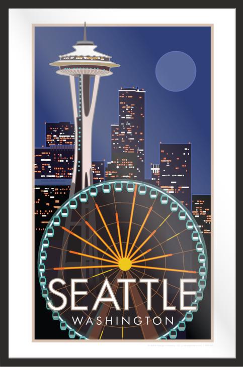 Great Wheel Space Needle - Poster