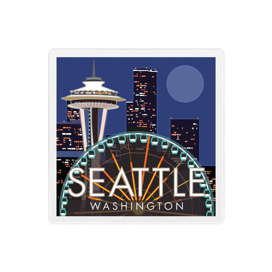 Great Wheel Space Needle Coaster - 4" x 4" Coaster