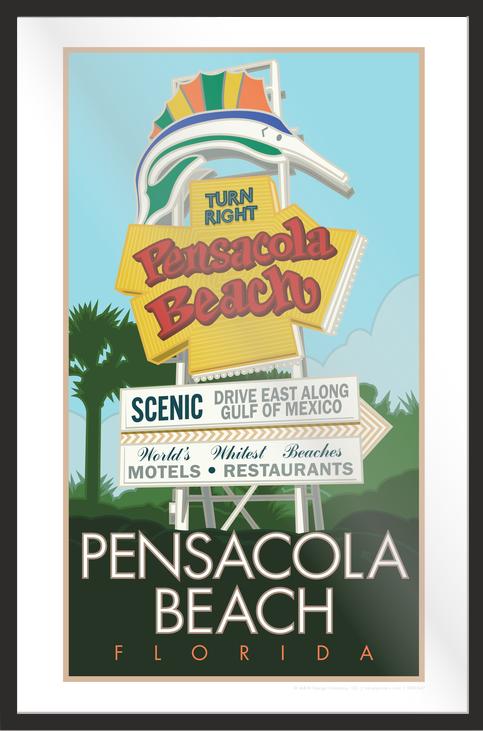Pensacola Beach Sign - Poster