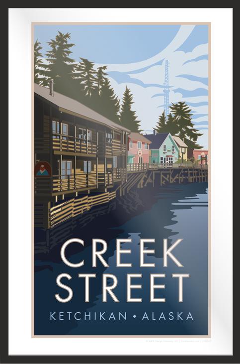 Creek Street Ketchikan Alaska - Poster