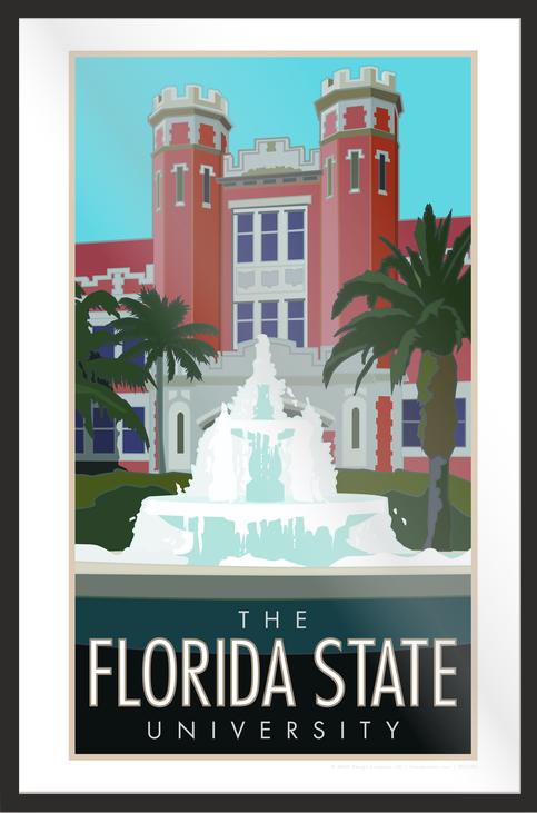 Florida State Westcott Fountain - Poster