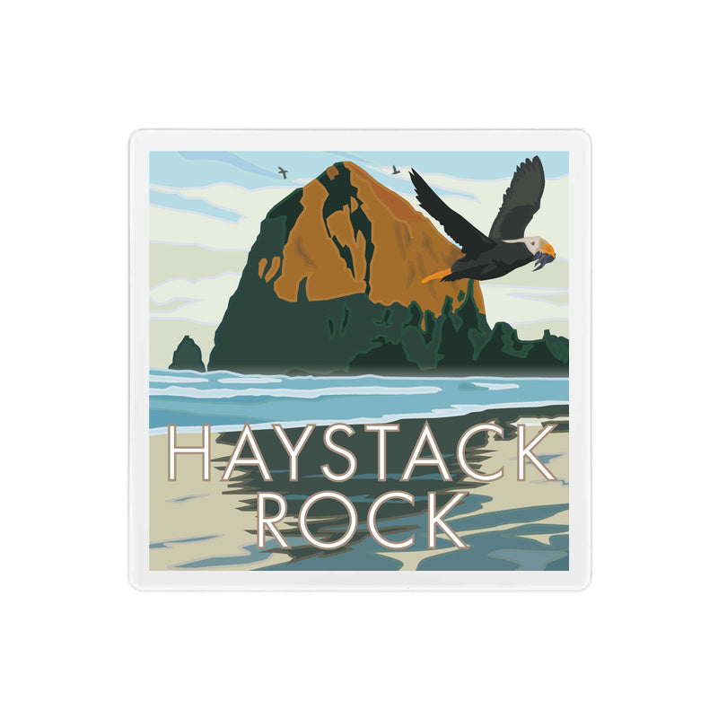 Haystack Rock Oregon Coaster - 4" x 4" Sandstone Coaster