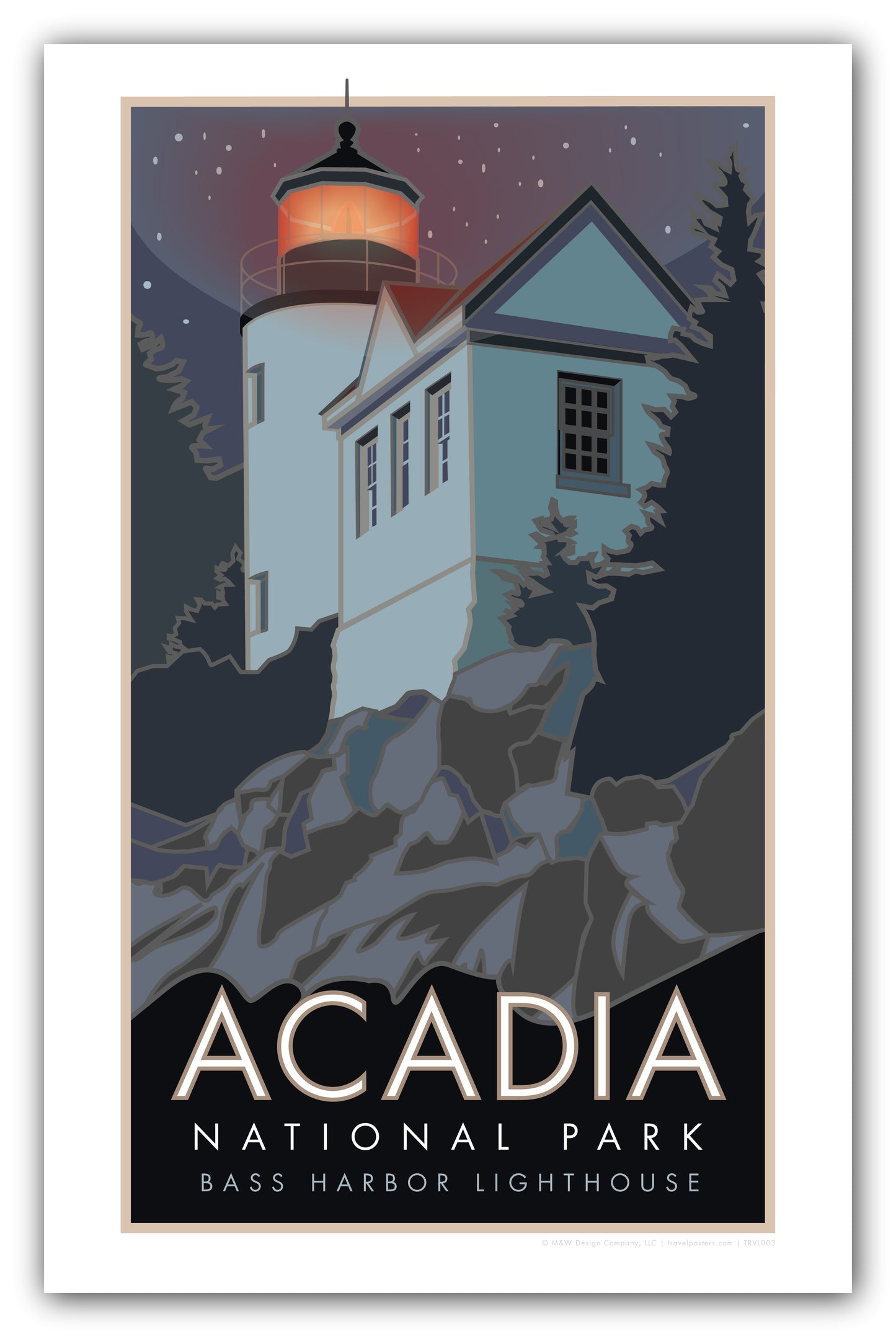Acadia National Park, Bass Harbor Head Lighthouse, Maine - Poster