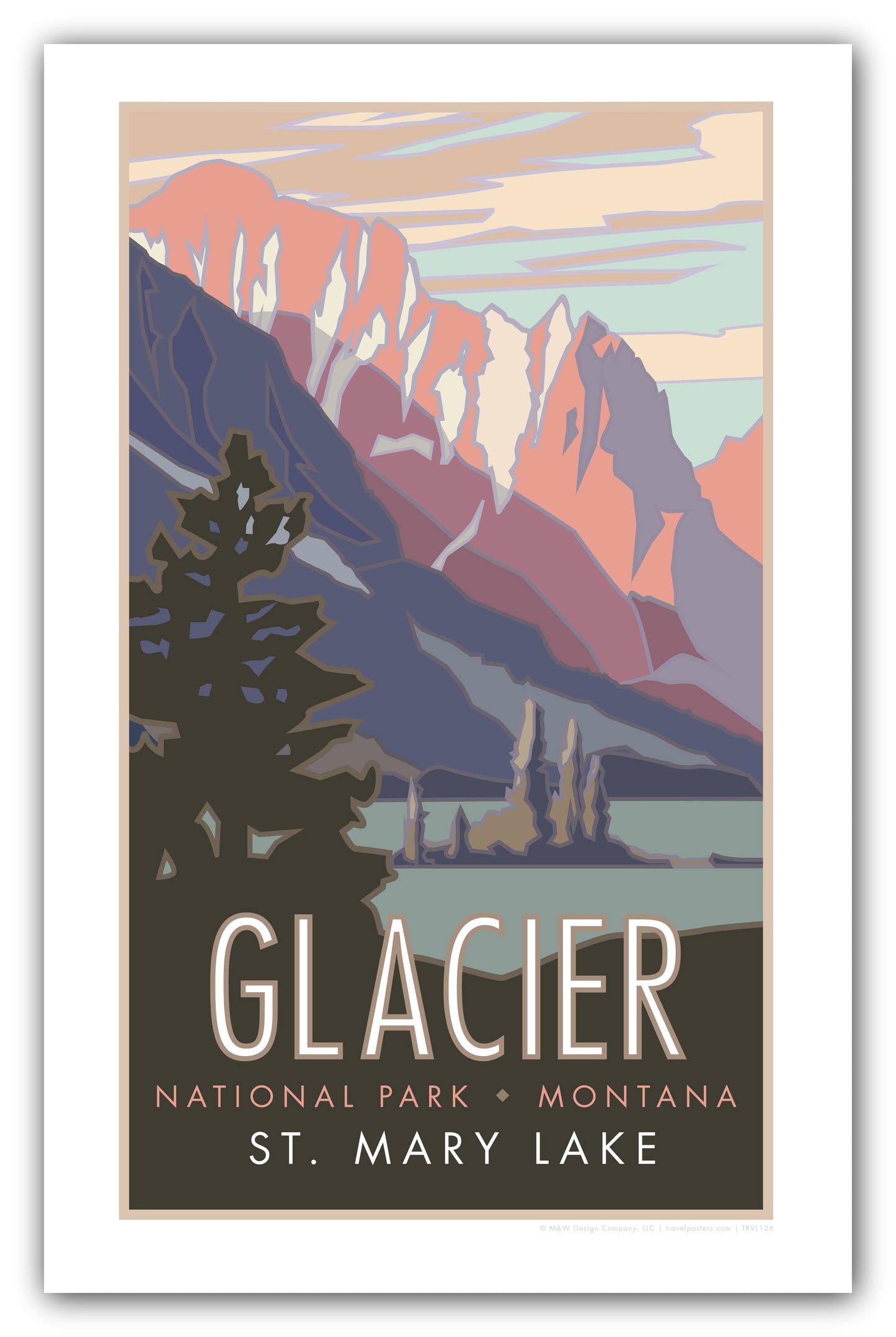 Glacier National Park (St. Mary's Lake), Montana - Poster