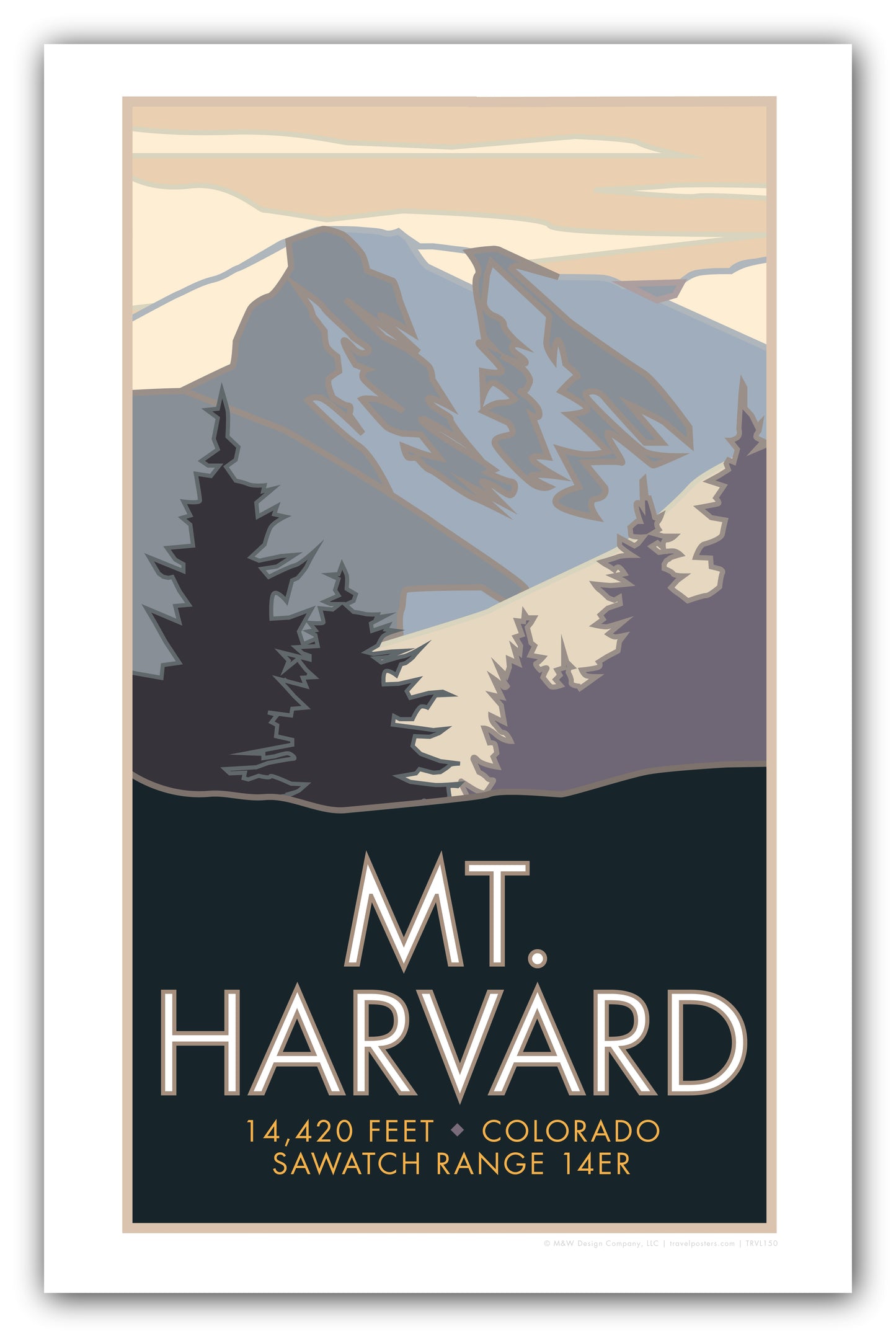 Mt. Harvard, Colorado - Colorado 14er - Poster