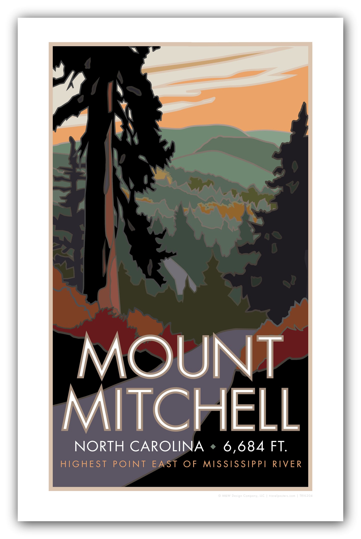 Mt. Mitchell, North Carolina - Poster