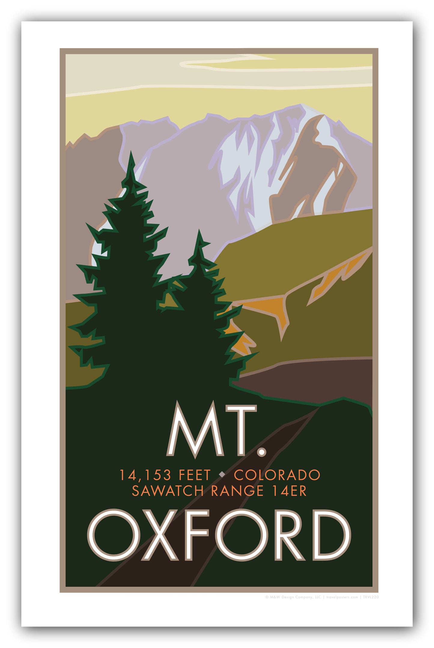 Mt. Oxford, Colorado - Colorado 14er - Poster