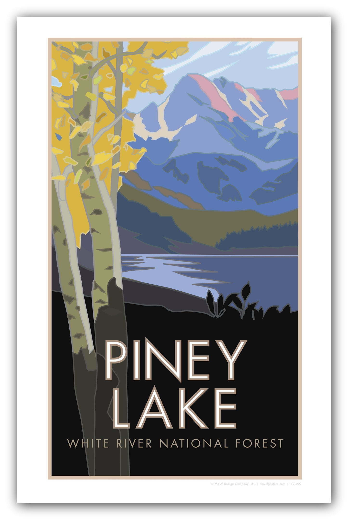 Piney Lake (with Aspens), Colorado - 11" x 17" Poster