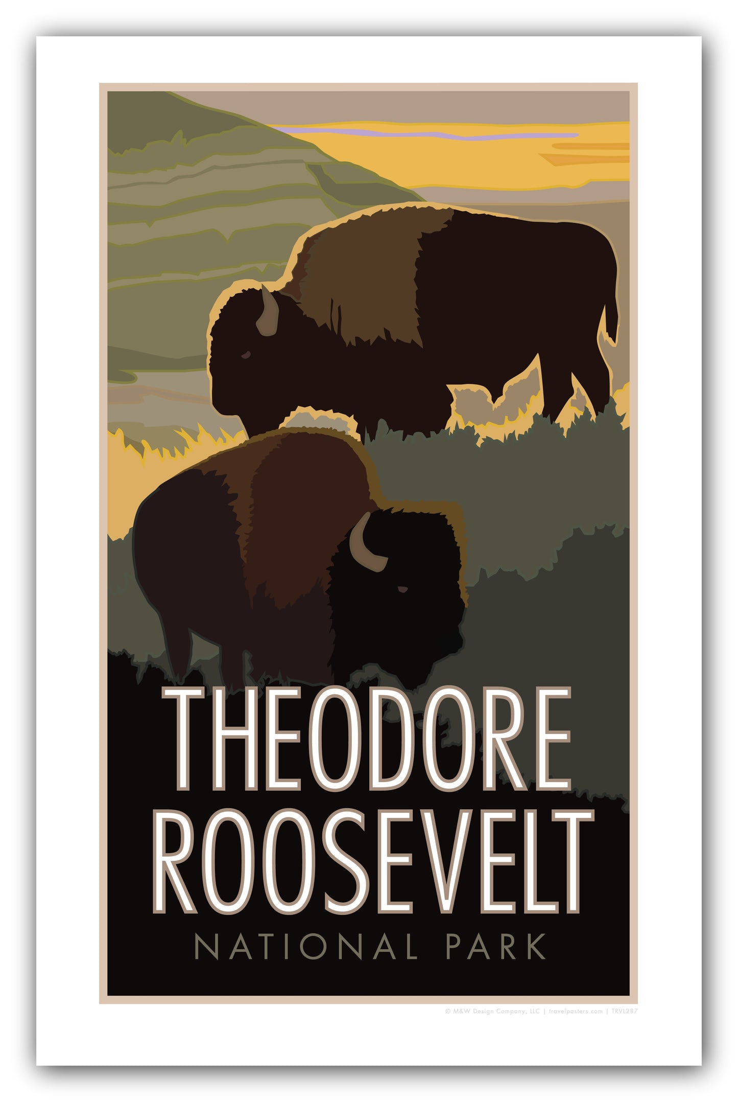 Theodore Roosevelt National Park (Bison) - Poster