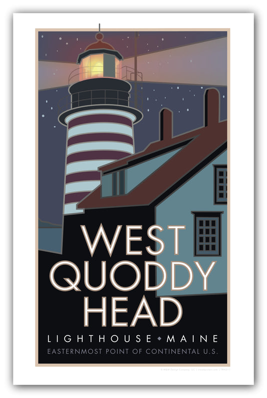 West Quoddy Head Lighthouse, Maine - Poster