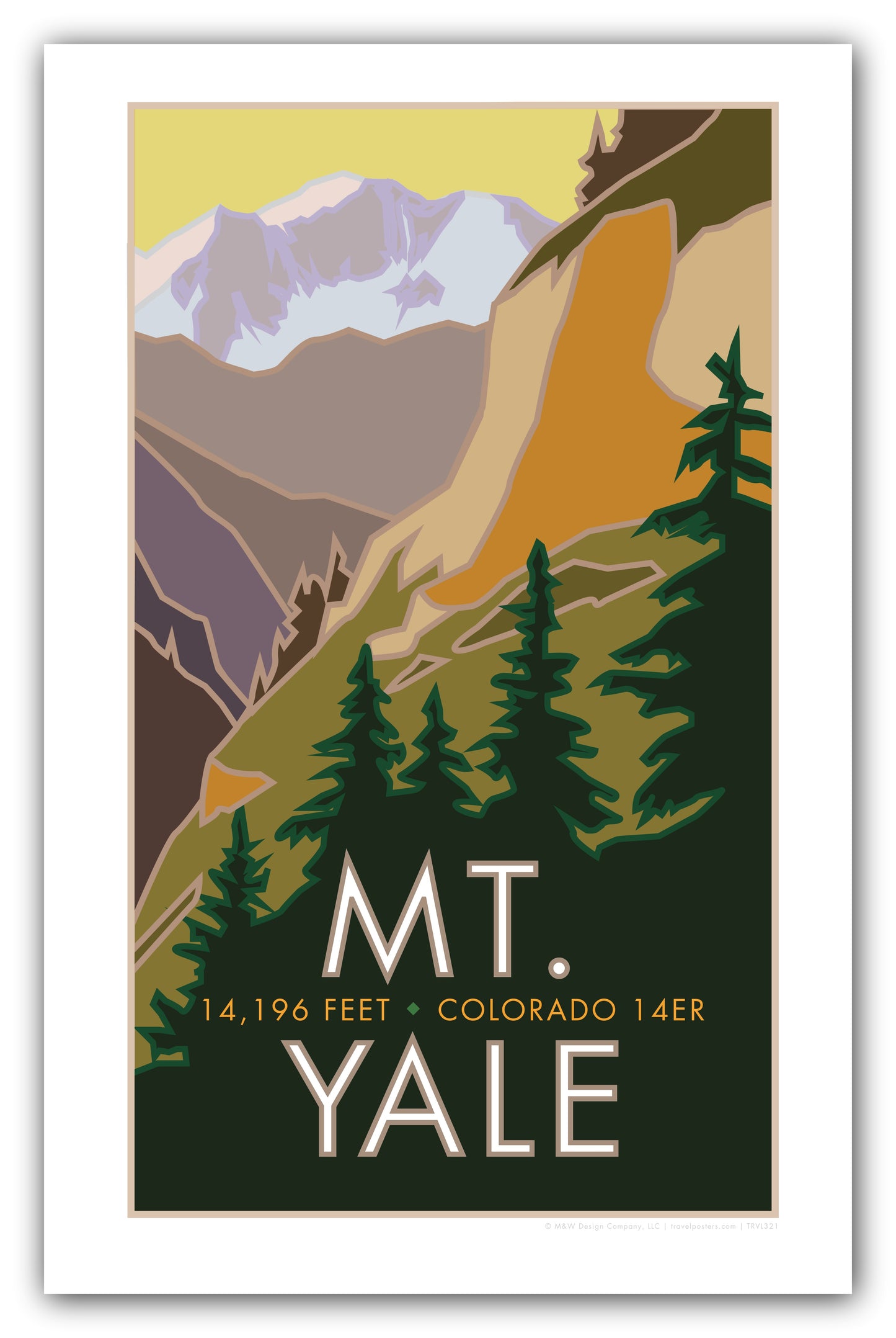 Mt. Yale, Colorado - Colorado 14er - Poster