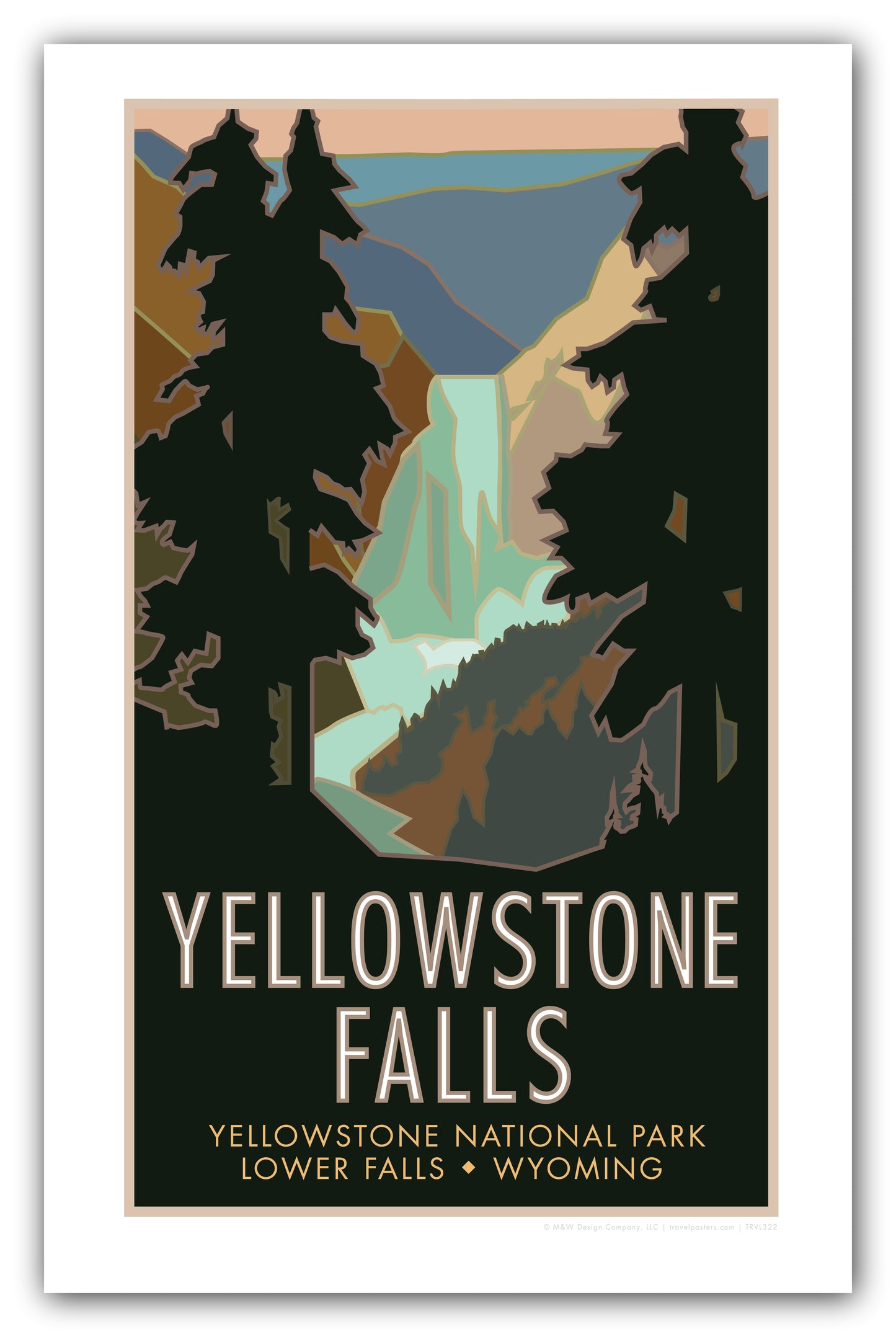 Yellowstone Falls, Yellowstone National Park, Wyoming - Poster