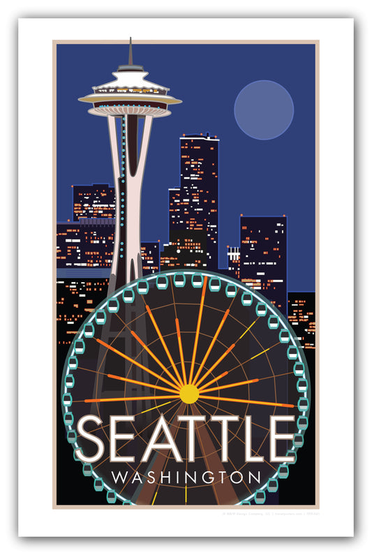 Great Wheel Space Needle - Poster