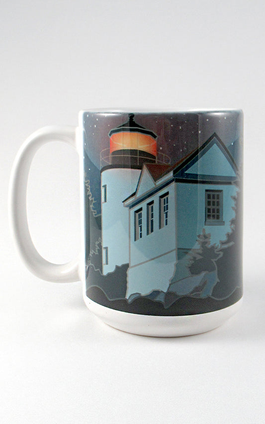 Acadia National Park, Bass Harbor Head Lighthouse, Maine - 15oz. Ceramic Mug