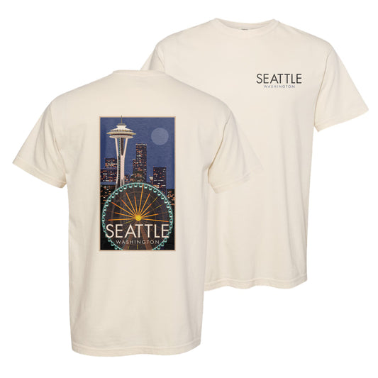 Great Wheel Space Needle - Comfort Colors Heavyweight T-Shirt