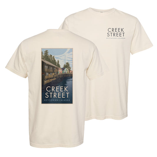 Creek Street Ketchikan Alaska - Comfort Colors Heavyweight T-Shirt