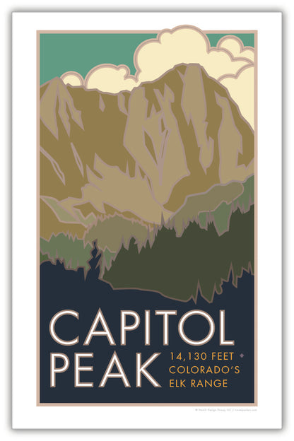 Capitol Peak, Colorado - Colorado 14er - Poster