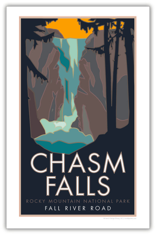 Chasm Falls, Rocky Mountain National Park, Colorado - Poster