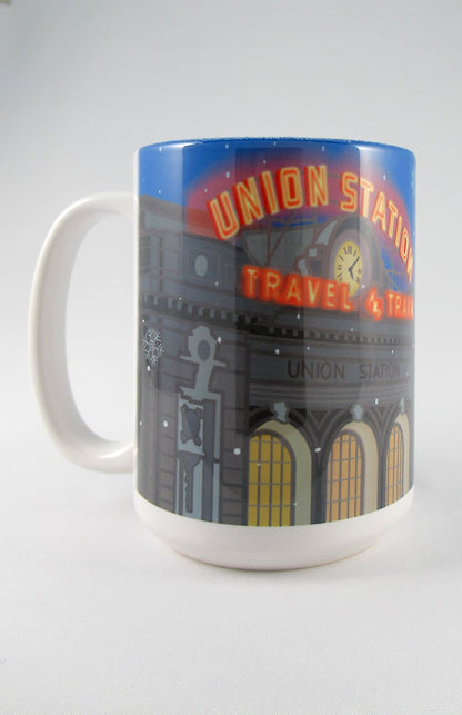 Union Station 1 (Snowflakes), Denver, Colorado - 15oz. Ceramic Mug