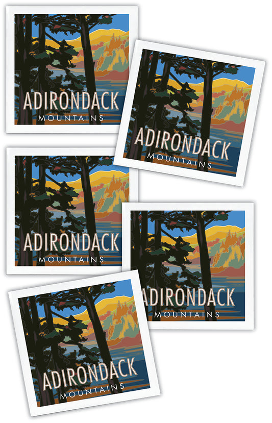 Adirondack Mountains, New York - 4.25" x 4.25" Ceramic Coaster