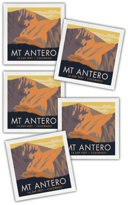 Mt. Antero, Colorado - Colorado 14er - 4.25" x 4.25" Ceramic Coaster