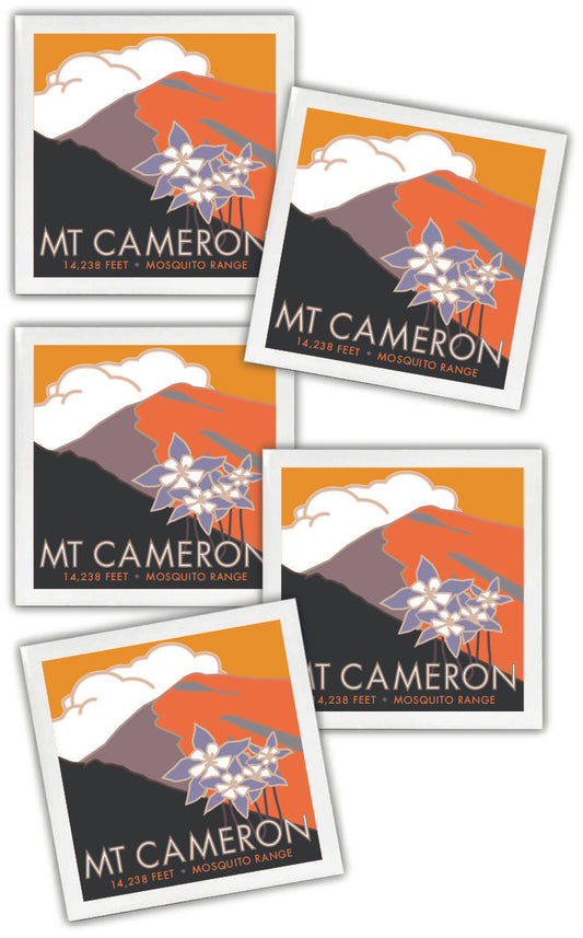 Mt. Cameron, Colorado - Colorado 14er - 4.25" x 4.25" Ceramic Coaster