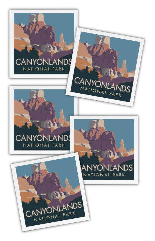 Canyonlands National Park, Utah - The Needles - 4.25" x 4.25" Ceramic Coaster