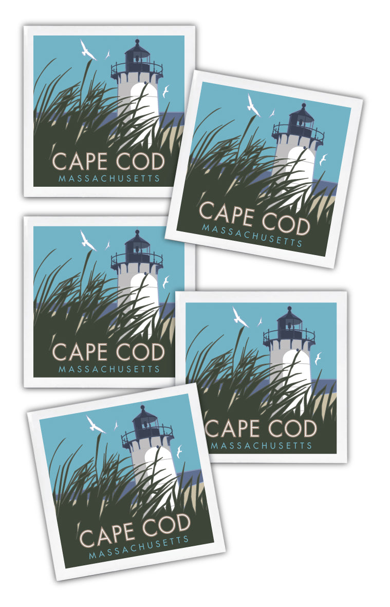 Cape Cod, Massachusetts - 4.25" x 4.25" Ceramic Coaster