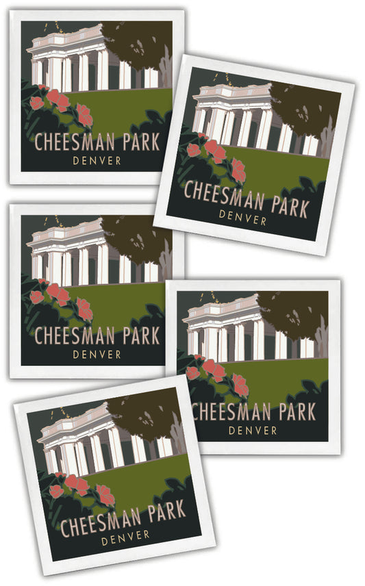 Cheesman Park, Denver, Colorado - 4.25" x 4.25" Ceramic Coaster