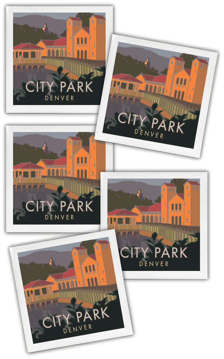 City Park, Denver, Colorado - 4.25" x 4.25" Ceramic Coaster