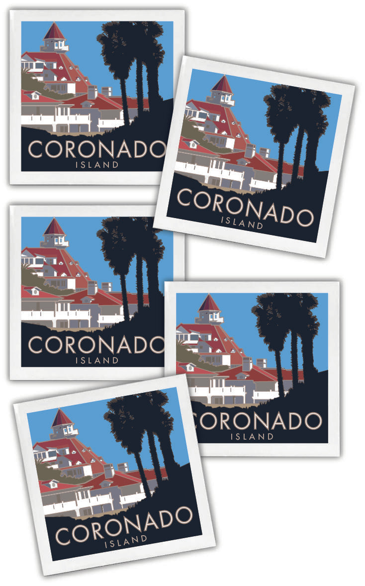 Coronado Island, California - 4.25" x 4.25" Ceramic Coaster