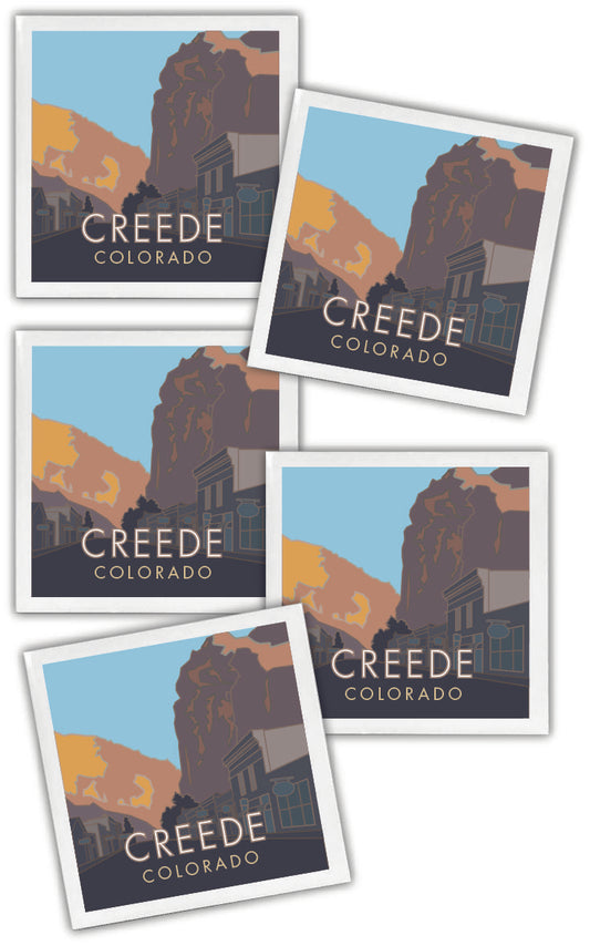 Creede, Colorado - 4.25" x 4.25" Ceramic Coaster