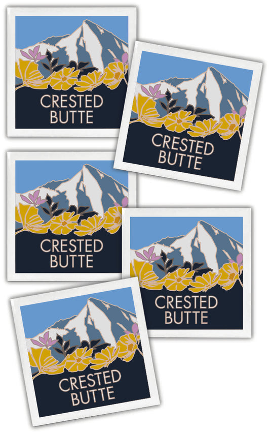 Crested Butte (Flowers), Colorado - 4.25" x 4.25" Ceramic Coaster