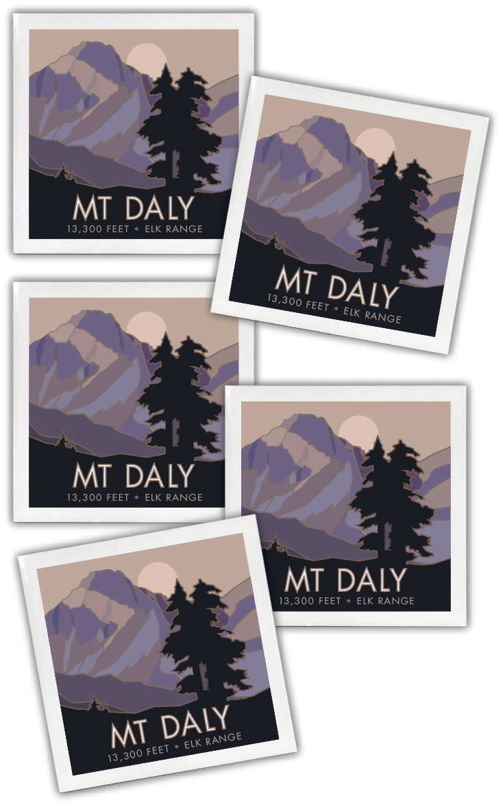 Mt. Daly, Colorado - 4.25" x 4.25" Ceramic Coaster