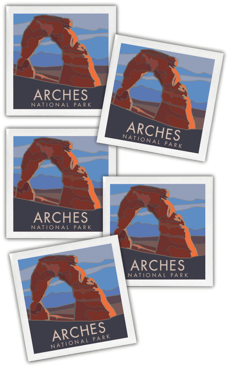 Delicate Arch, Arches National Park, Utah - 4.25" x 4.25" Ceramic Coaster