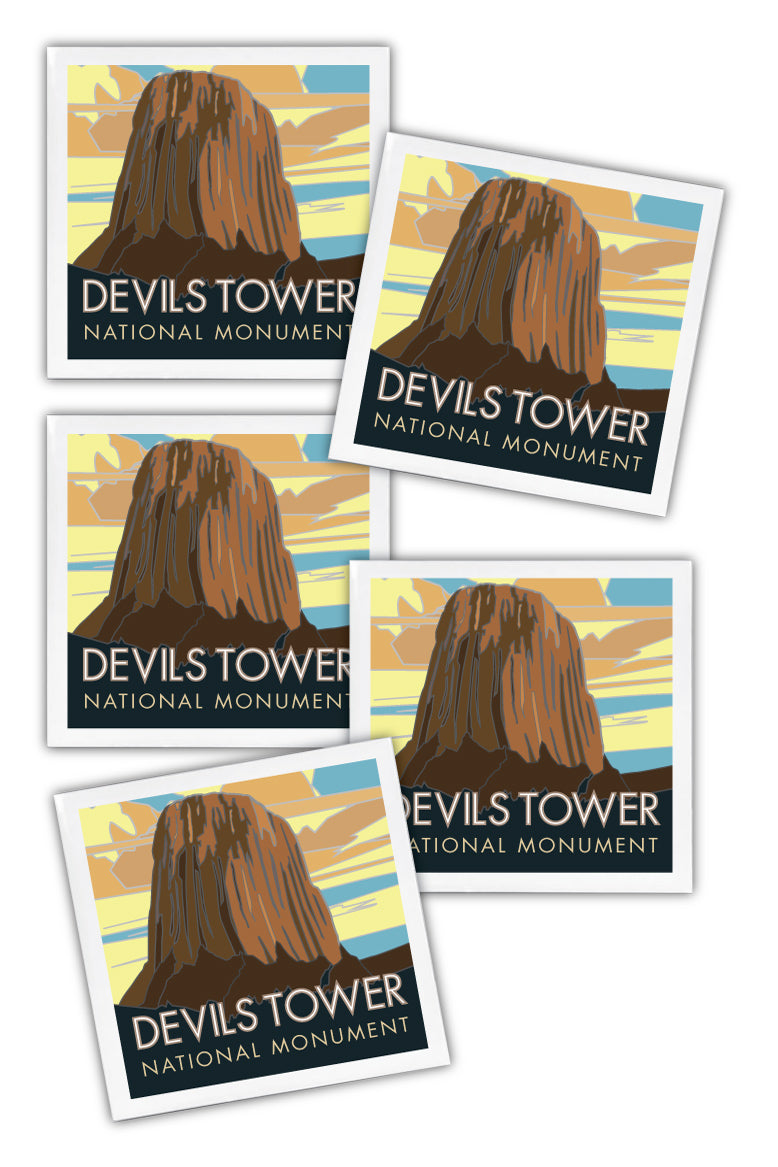 Devils Tower, Wyoming - 4.25" x 4.25" Ceramic Coaster