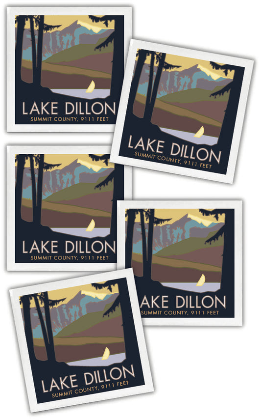 Lake Dillon, Colorado - 4.25" x 4.25" Ceramic Coaster