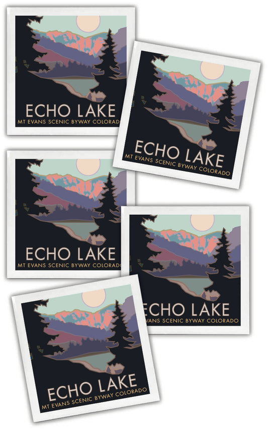 Echo Lake, Colorado - 4.25" x 4.25" Ceramic Coaster