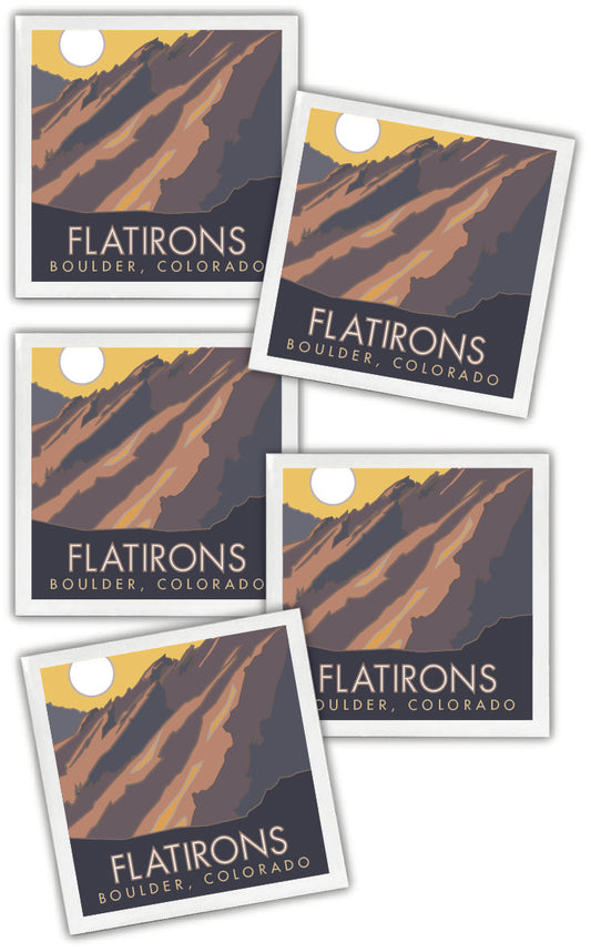 Flatirons, Boulder, Colorado - 4.25" x 4.25" Ceramic Coaster